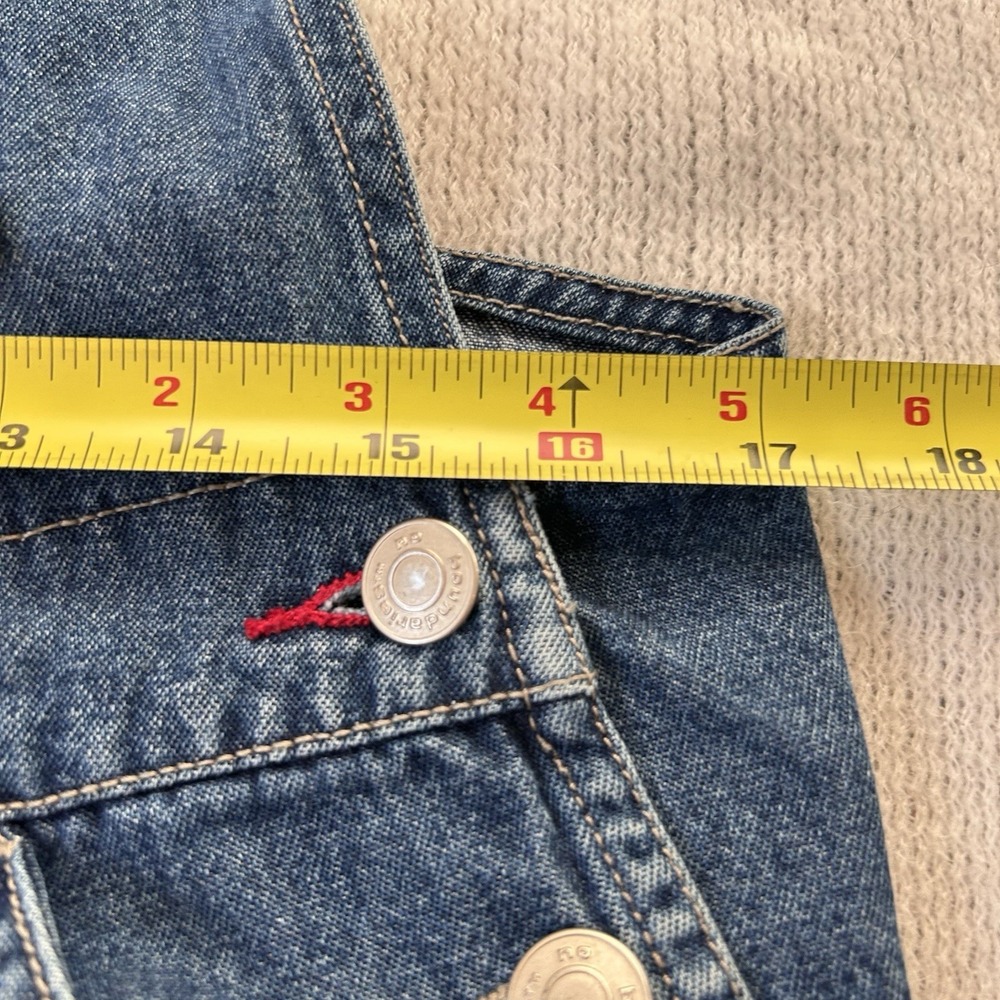 Vtg Y2K 90s No Boundaries Denim Overalls Juniors Size M 7/9 Blue Carpenter - Picture 13 of 14